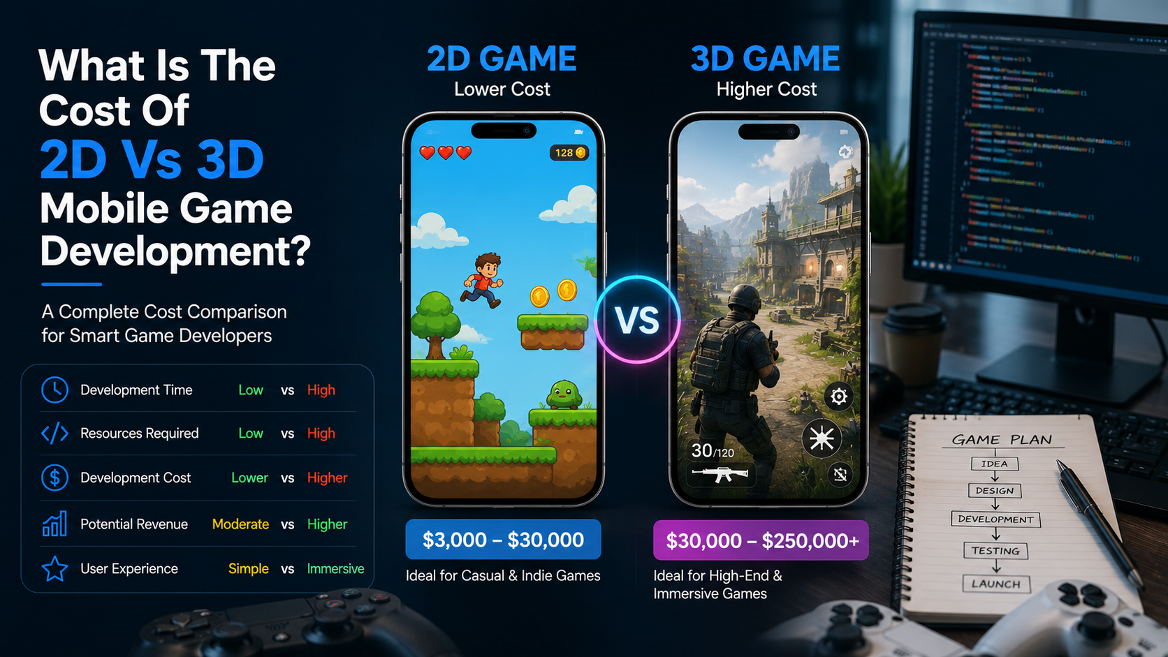 Cost Of 2D Vs 3D Mobile Game Development