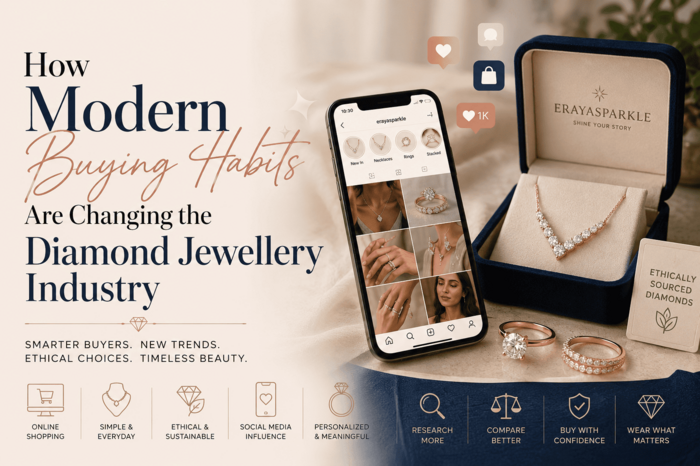 Explore how online shopping, social media, and ethical choices are reshaping the diamond jewellery industry and modern buyer trends.