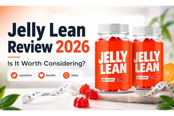 Jelly Lean Review 2026 feature image showing two gummy supplement bottles, red gummies, a measuring tape, and the text “Is It Worth Considering?”
