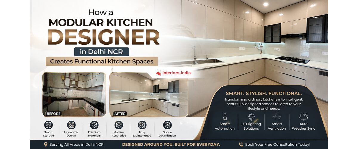 How a Modular Kitchen Designer in Delhi NCR Creates Functional Kitchen Spaces
