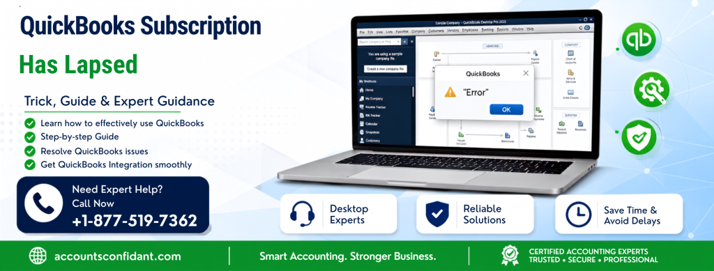 QuickBooks Subscription Has Lapsed