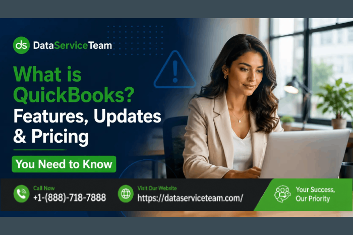 What is QuickBooks accounting software showing Online and Desktop features for business accounting