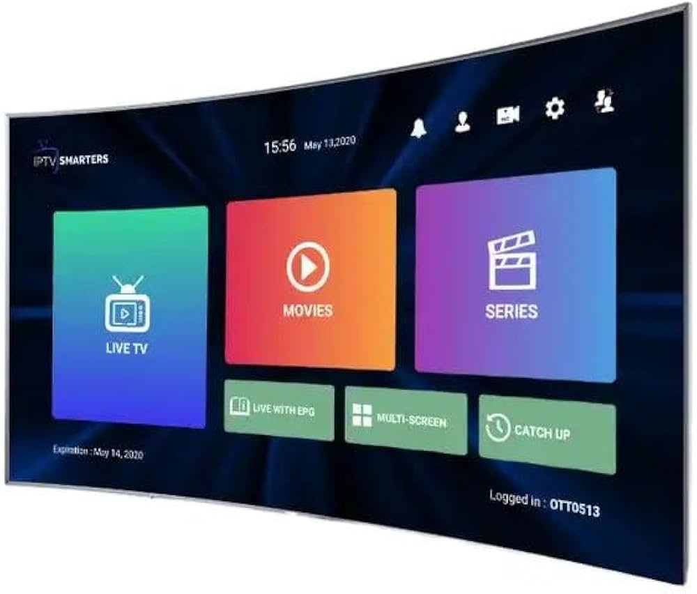 IPTV UK featuring bold red and navy blue IPTV UK lettering