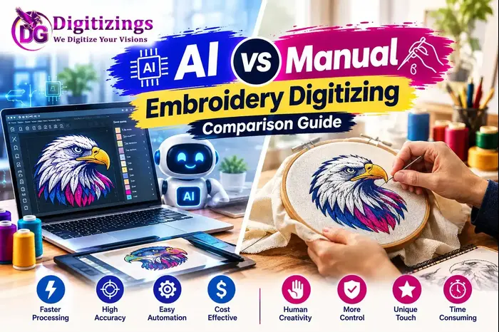 AI vs Manual Embroidery Digitizing