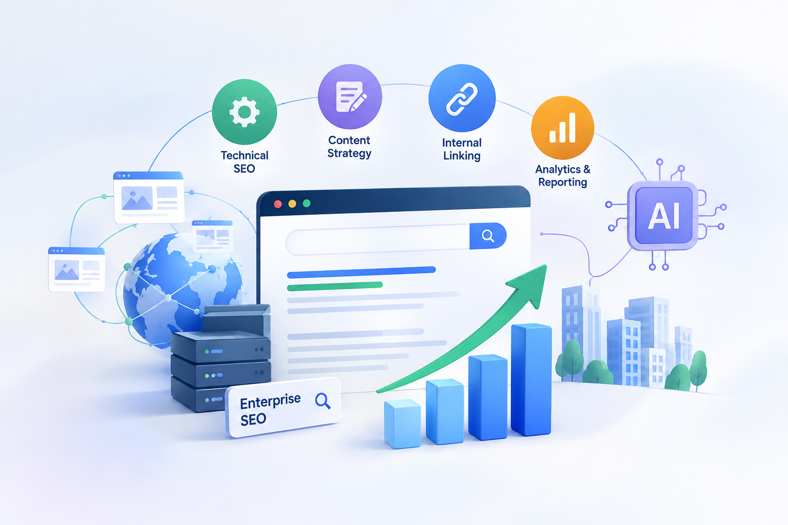 The Complete Guide to Enterprise SEO: Benefits, Key Features, Costs for Large Websites