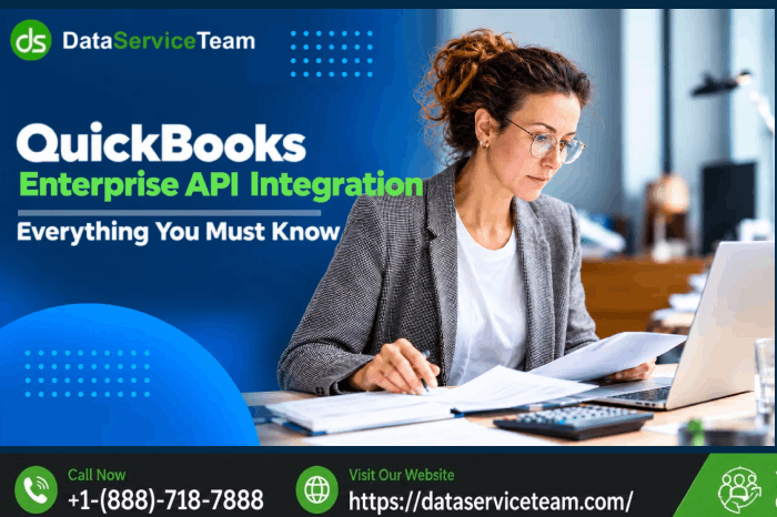 System architecture diagram of QuickBooks Enterprise API Integration showing QBXML requests connecting to QuickBooks Web Connector and local database
